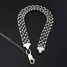 Широкий срібний браслет чоловічий бісмарк подвійний. Браслет на руку срібло 925. Ширина 9 мм. Довжина 24 см, фото 9