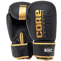 Перчатки боксерские CORE BO-8540 размер 12 унции цвет черный-золотой ar