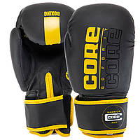 Перчатки боксерские CORE BO-8540 размер 12 унции цвет черный-желтый ar
