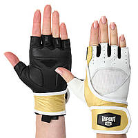 Перчатки для фитнеса и тяжелой атлетики TAPOUT SB168513 размер M цвет белый-желтый ar