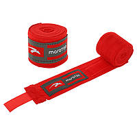 Бинты боксерские хлопок с эластаном MARATON MAR-005-5 цвет красный ar