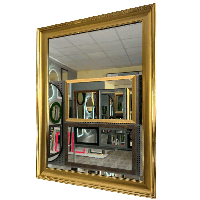 Дзеркало настінне в багетній золотій рамі (вертикальне) 800х600
