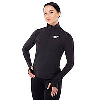 Лонгслив спортивный на молнии женский с рукавом лыжник JASON LD-36 размер XL цвет черный pm