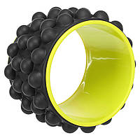 Колесо для йоги масажне Wheel Yoga Zelart FI-6205 колір чорний-салатовий pm