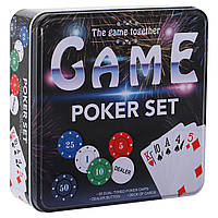 Набор для покера в металлической коробке Zelart IG-8655 80 фишек ar