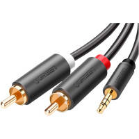 Кабель мультимедійний AUX 3.5mm TRS to RCAx2 M\/M 5.0m AV102 Black Ugreen (10513)