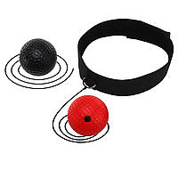 Пневматенер для боксу з двома м'ячами fight ball Zelart BO-1660 чорний-червоний ar