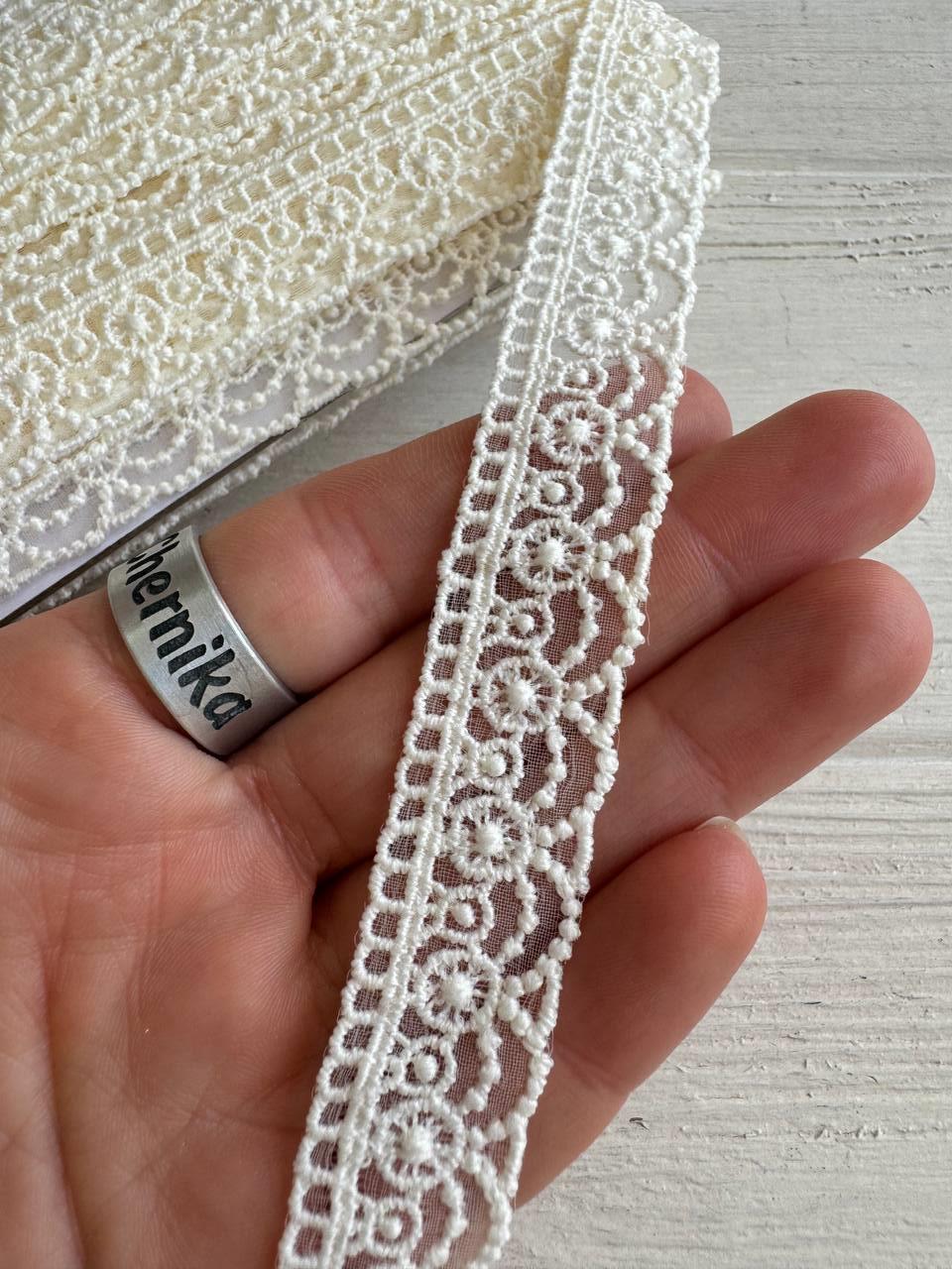 Мереживо органзове " D30106 " , бежевое рулон 15 ярдів, фото 1