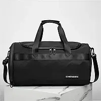 Мужская сумка спортивная нейлоновая Brand Chengen карман для обуви 28 литров Черная