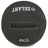 Мяч набивной для кросфита волбол WALL BALL Zelart FI-7224-4 4кг черный ar