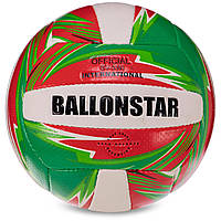 Мяч волейбольный BALLONSTAR LG3499 №5 PU зеленый-красный-белый ar