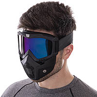 Защитная маска-трансформер очки пол-лица Zelart MS-6827 черный ar