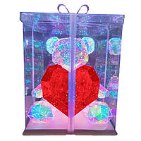 Романтический настольный ночник Bear's Red Heart (лампа-светильник с сердцем на подарок)