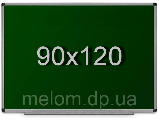 Дошка магнітна для крейди 90х120 см в алюмінієвій рамі UkrBoards. Крейдова зелена дошка у рамці