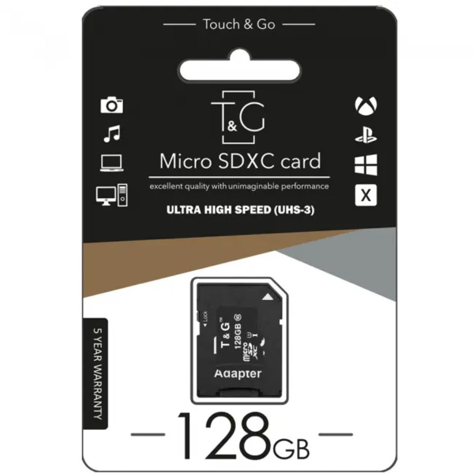Картка пам'яті T&G 128 Гб microSD microSDXC UHS-3, фото 1