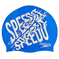Шапочка для плавания SPEEDO SLOGAN PRINT 808385B957 синий-серый pm