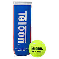 Мяч для большого тенниса TELOON TOUR POUND T818-3 3шт салатовый pm