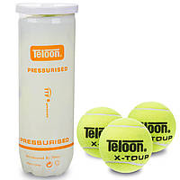 Мяч для большого тенниса TELOON X-TOUR T878P3-T606P3 3шт салатовый pm