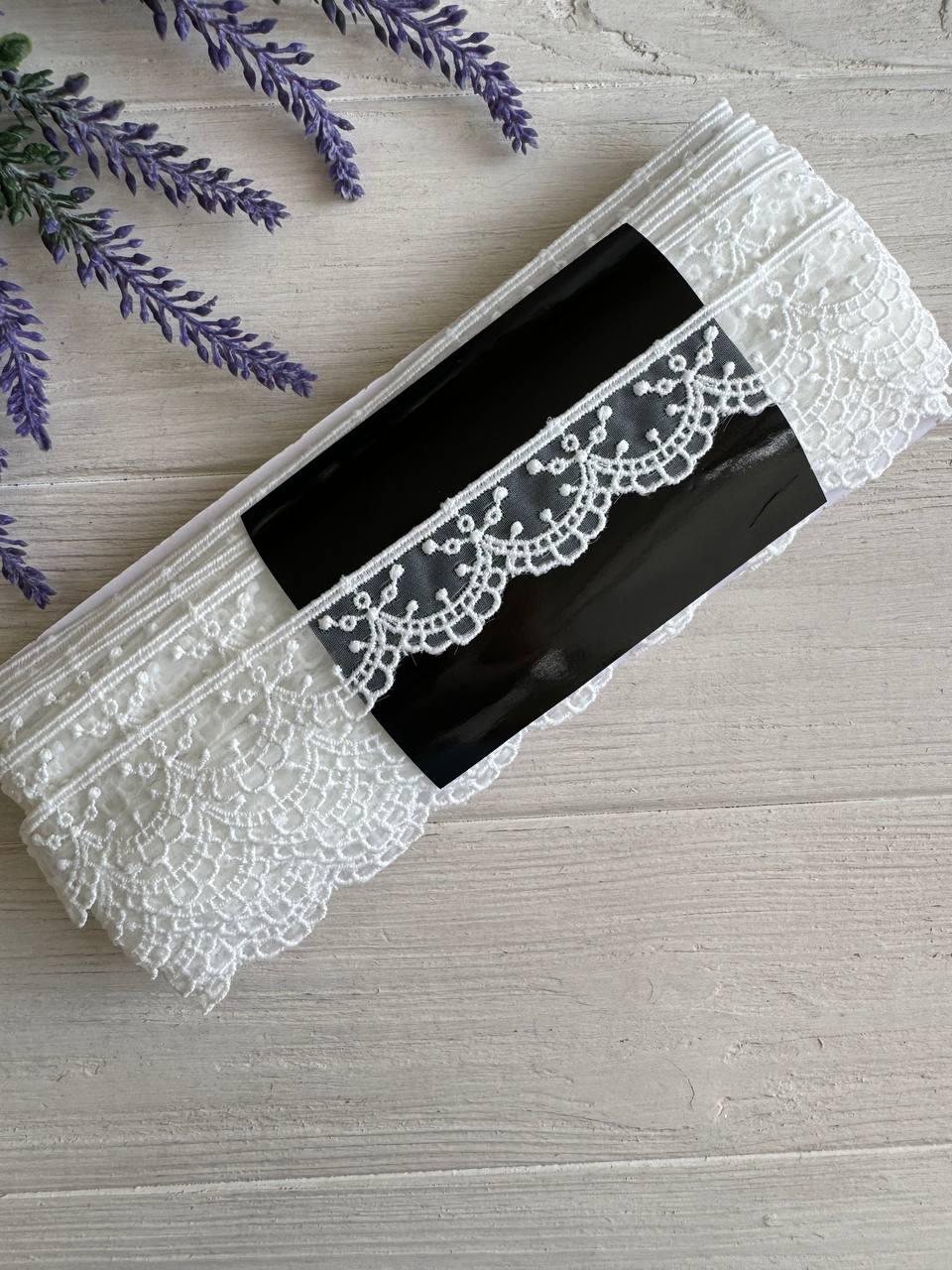 Мереживо органзове " D30115 " , натурально біле рулон 15 ярдів