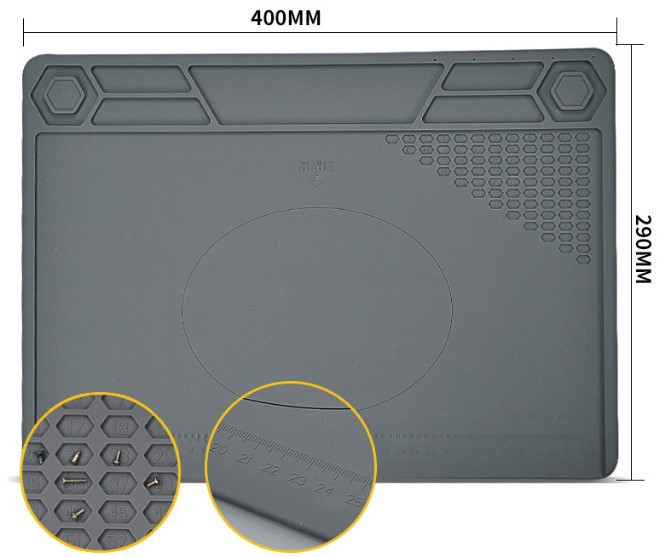 Килимок для паяння силіконовий термокилимок TE-616 290x400 мм для розбирання та паяння електроніки