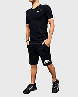 Мужской летний комплект Nike футболка + шорты черный