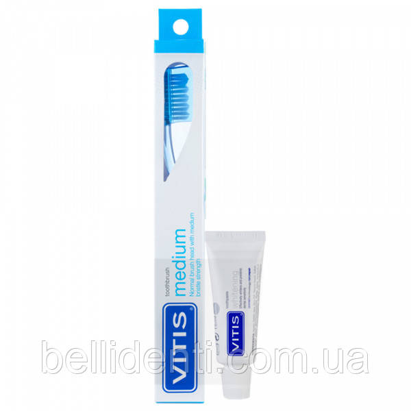 Зубна щітка VITIS MEDIUM CAMPAIGN середня (картонна упаковка) + паста 15 мл