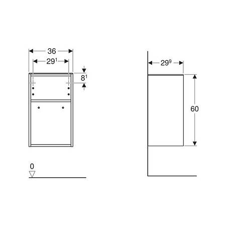 SMYLE SQUARE тумба 36*60*29,9см, відчинена, лава/фарбований матовий Арт. 500.358.JK.1, фото 3