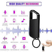 Мини диктофон брелок с шумоподавленим Смарт аудио рекордер MP3