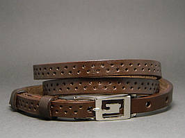 Жіночий ремінь шкіряний Svetlana Zubko 3F15226 коричневий (mrk)