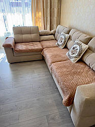 Накидки-дивандеки угловой на диван, многофунциональные 2 полотна