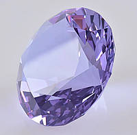 Палитра бриллиант стеклянная ( 80 мм.) для смешивания гелей, гель-лаков + подставка для декора и типс Фиолетовый