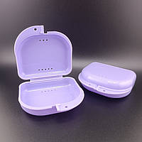 Коробка контейнер бокс для пластинок, трейнеров, капп элайнеров ортодонтический протезов Фиолетовый