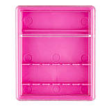 Пластиковий контейнер (органайзер) 6 х 5.5 см. - для зберігання насадок, рожевого кольору, фото 3