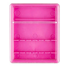 Пластиковий контейнер (органайзер) 6 х 5.5 см. - для зберігання насадок, рожевого кольору, фото 2