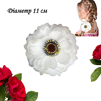 Заколка для волосся біла Квітка Princess 11 см