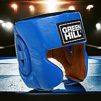 Шлем боксерский открытый Натуральная кожа Green Hill Синий L (BO-0575)