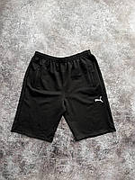 Мужские летние спортивные шорты Puma черные повседневные, Модные котоновые шорты Пума черного цвета на ш trek