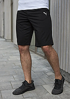 Чоловічі чорні спортивні шорти Puma на двонитці, Літні шорти Пума чорні повсякденні модні