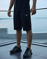 Летние спортивные шорты Nike черные мужские на резинке , Легкие шорты Найк черного цвета молодежные trek