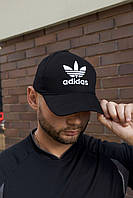 Летняя черная кепка Adidas мужская универсальная ,Черная бейсболка Адидас коттоновая повседневная (Белый trek