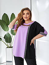 Костюм жіночий брючний блузка та штани софт великі розміри, фото 3