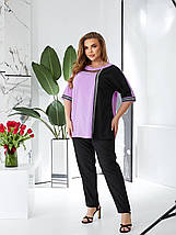 Костюм жіночий брючний блузка та штани софт великі розміри, фото 2