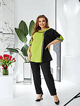 Костюм жіночий брючний блузка та штани софт великі розміри, фото 5