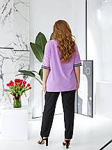 Костюм жіночий брючний блузка та штани софт великі розміри, фото 4