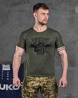 Армейская тактическая футболка олива Bayraktar пехота летняя, Военная потоотводящая футболка оливковая c trek