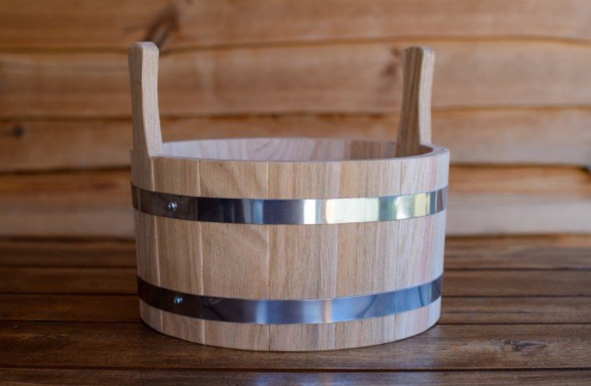 Шайка для лазні 5 літрів з ясена, фото 1