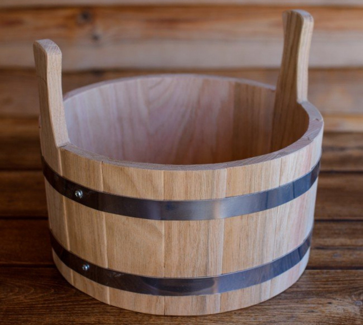 Шайка для лазні 7 літрів з дуба, фото 1