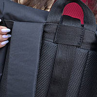 MKL Рюкзак Ролл Топ. Дорожня сумка, сумка для походу з тканини. Модель №9543. TJ-573 Колір чорний