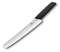Нож кухонный для хлеба Victorinox Swiss Modern 22 cм, черный, блистер