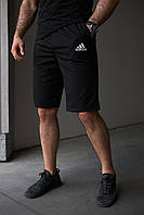 Мужские черные спортивные шорты Adidas на двунитке , Летние шорты Адидас черные повседневные модные wear